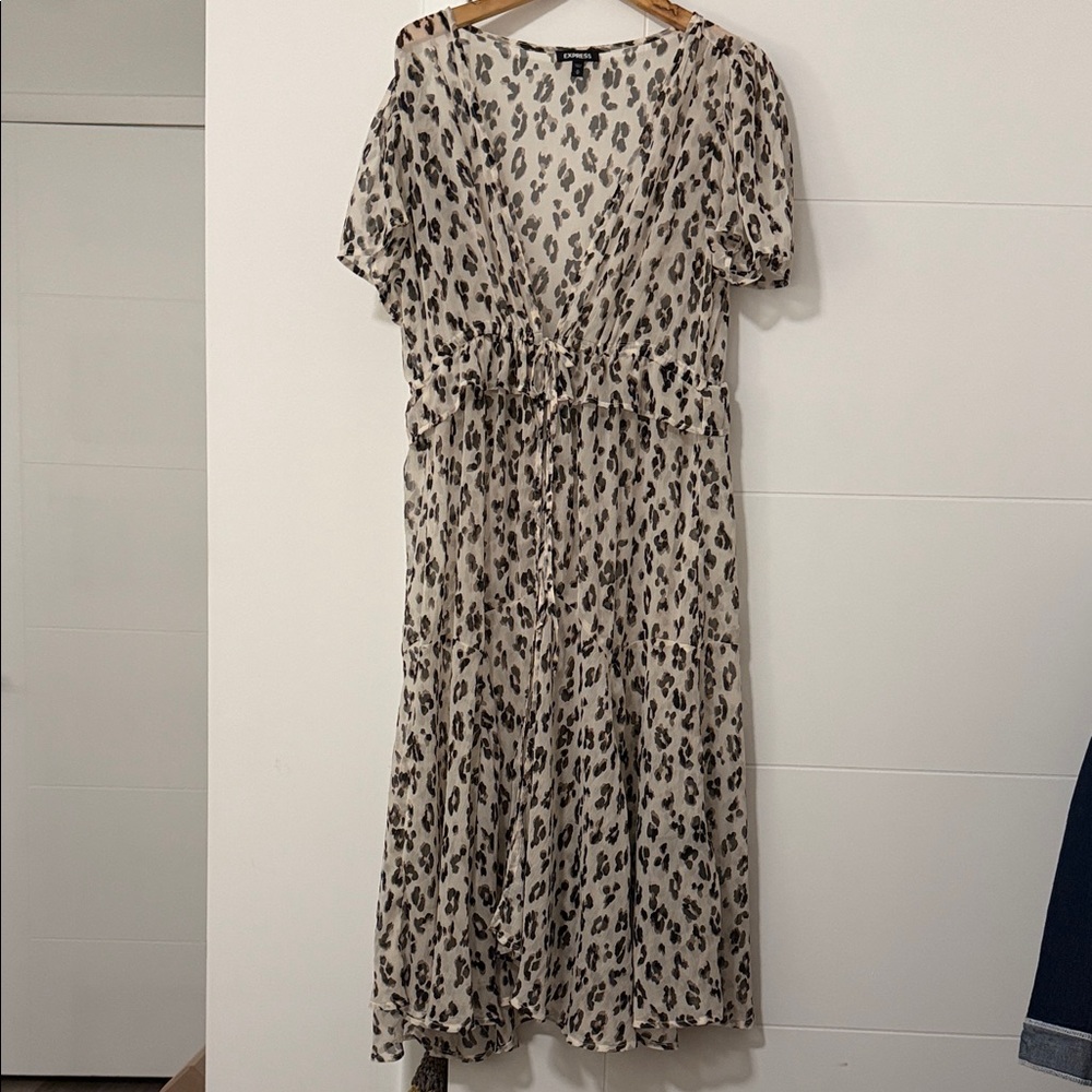 Express Animal Print Midi Dress